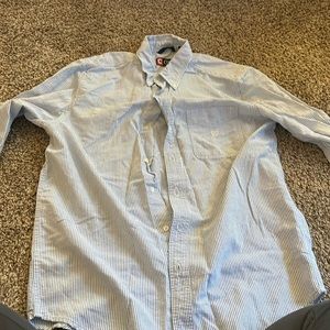 Light blue and white linen shirt